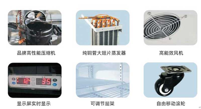 志翔領(lǐng)馭藥品陰涼柜冷藏柜配備品牌高性能壓縮機(jī)、純銅管大翅片蒸發(fā)器、高能效風(fēng)機(jī)、超大顯示屏、可調(diào)式層架、自由移動(dòng)滾輪。